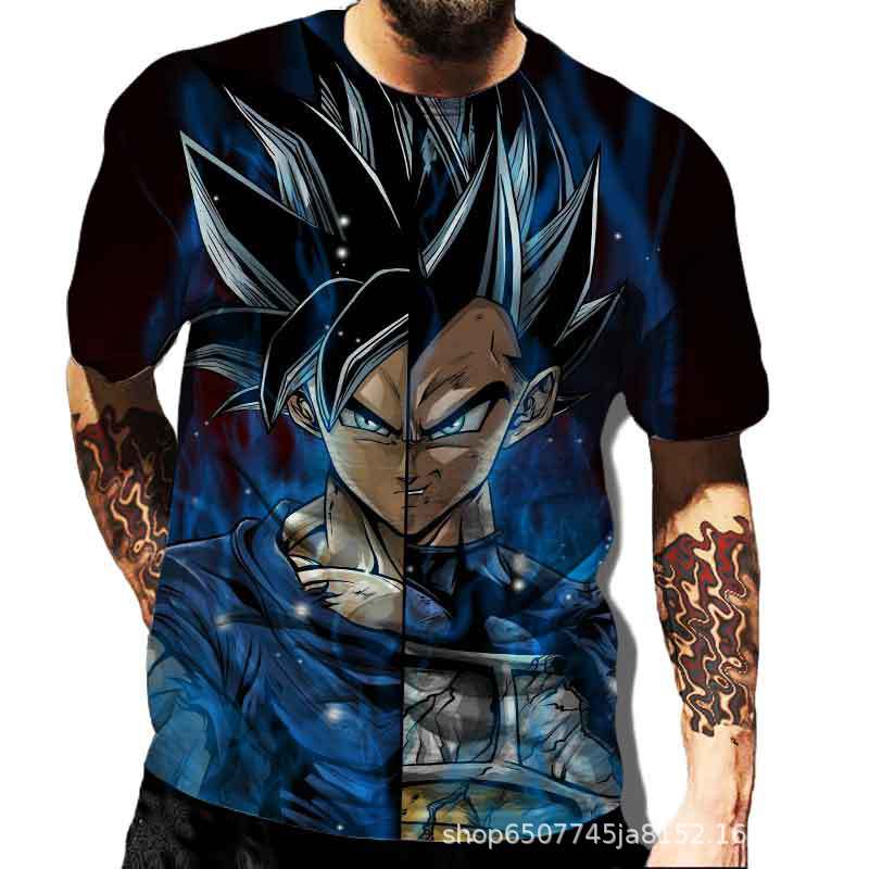 Men's Anime 3D Printed Loose T-shirt