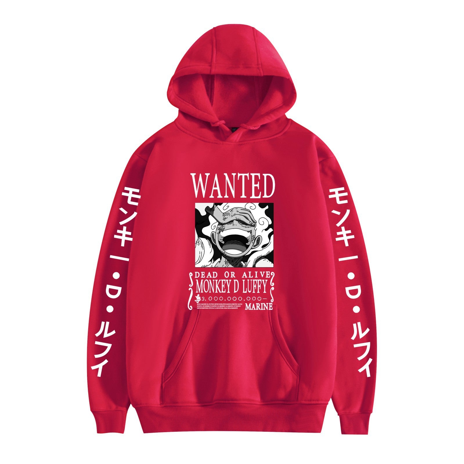 Unisex Luffy Wanted Printed Casual Hoodie