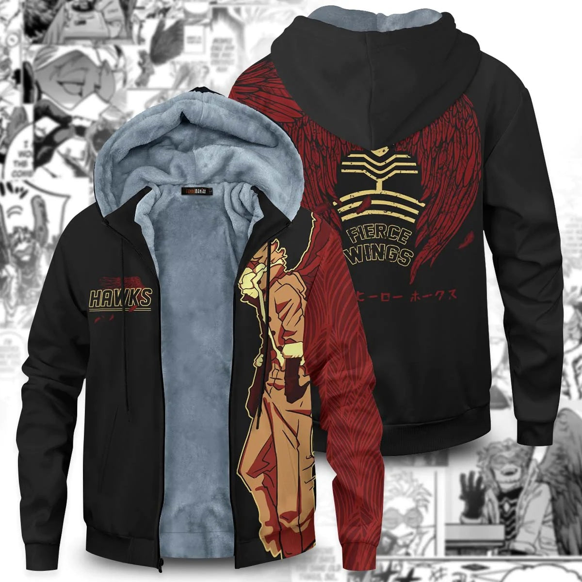 My Hero Anime Zipper Thicken Hoodie