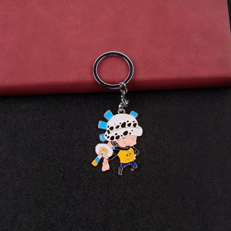 Trendy Anime Luffy Zoro Keychain Pendant