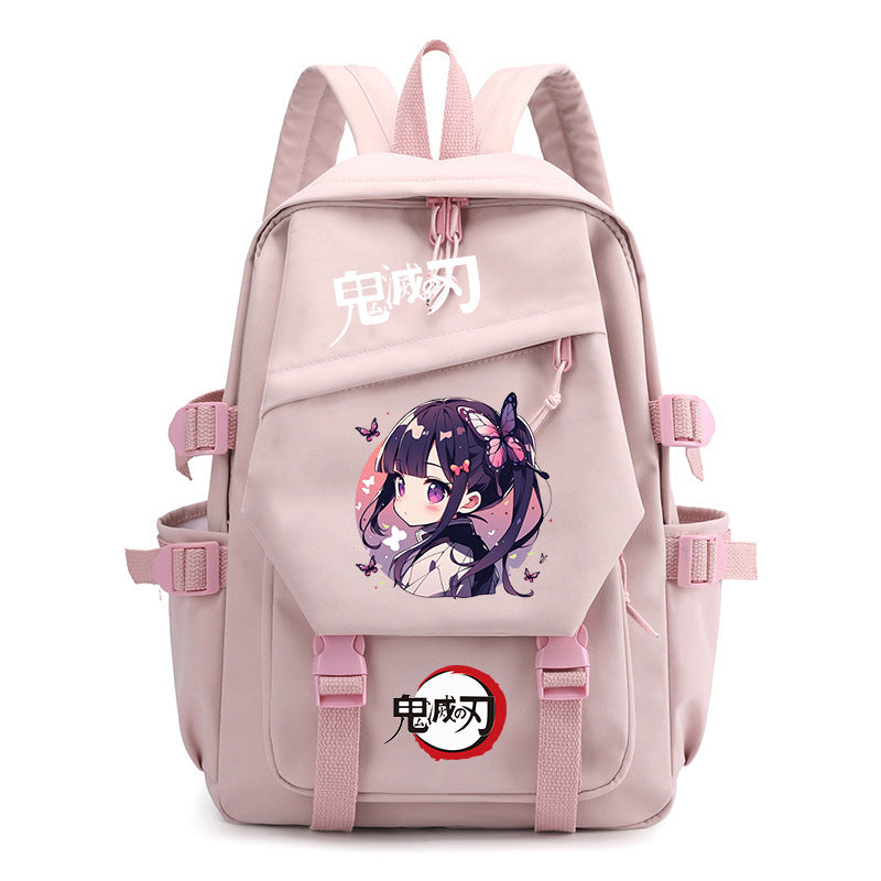 Retro Anime Printed School Backpack