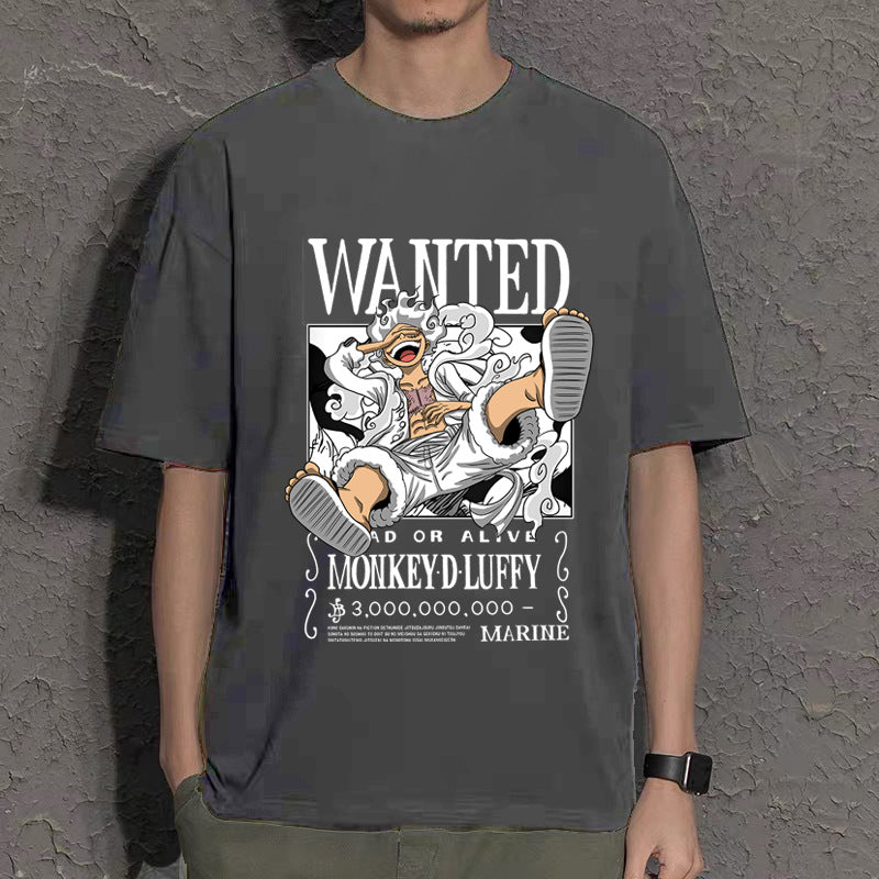 Luffy Anime Short Sleeve Crew Neck T-Shirt