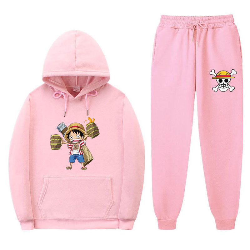 Casual Sports Luffy Graphic Hoodie Pants Tracksuit