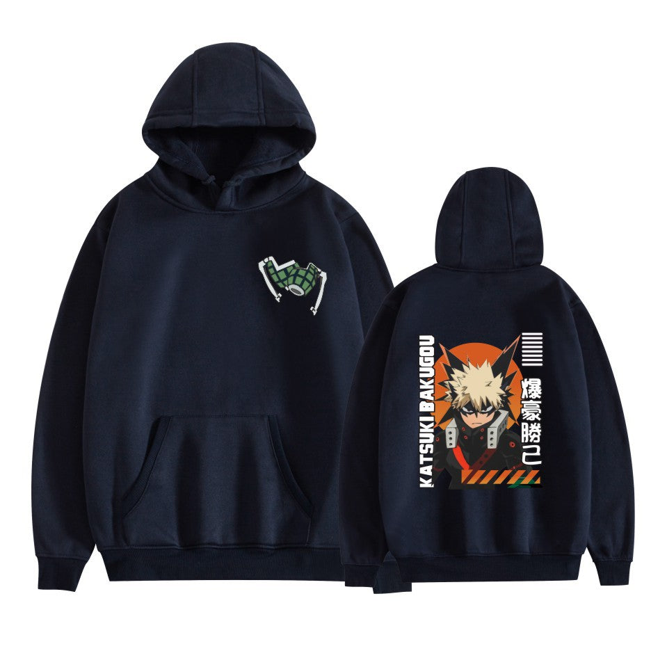 Unisex Anime Bakugo Printed Casual Hoodie