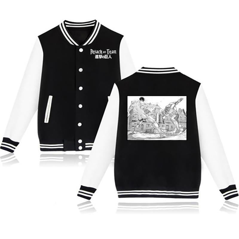 Unisex Anime Logo Printed Baseball Uniform Coat