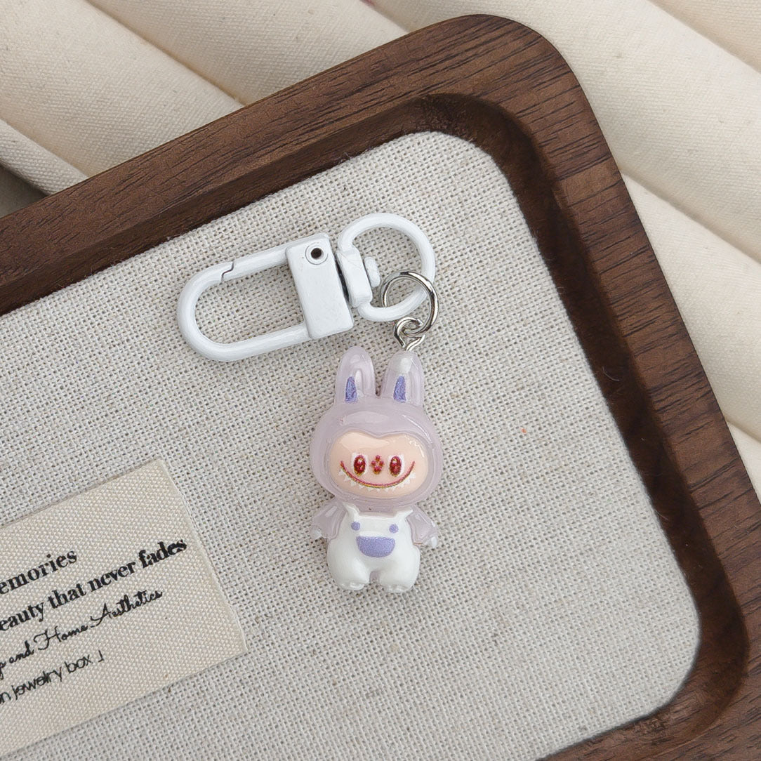 White Buckle Doll Pendant KeyChain
