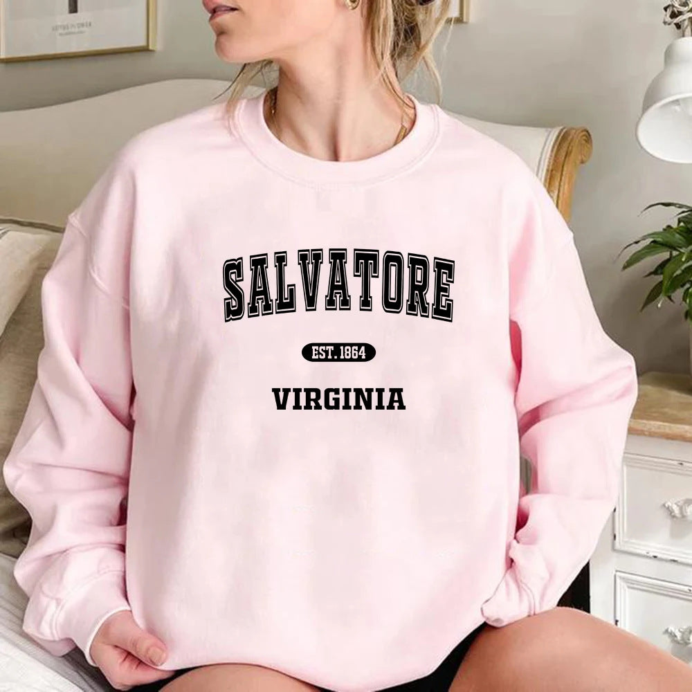 Women's Salvatore Brothers Letter Loose Sweatshirt