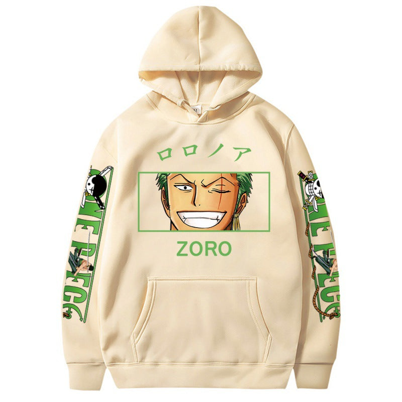 Casual ZORO Print Unisex Long-sleeved Hoodie