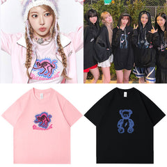 Kpop Women's Graphic Printed Short-sleeved T-shirt