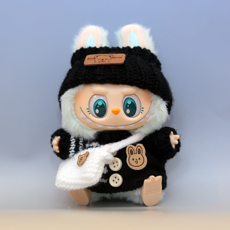 Knitted Sweater Hat Bag Doll Replacement Clothes Set