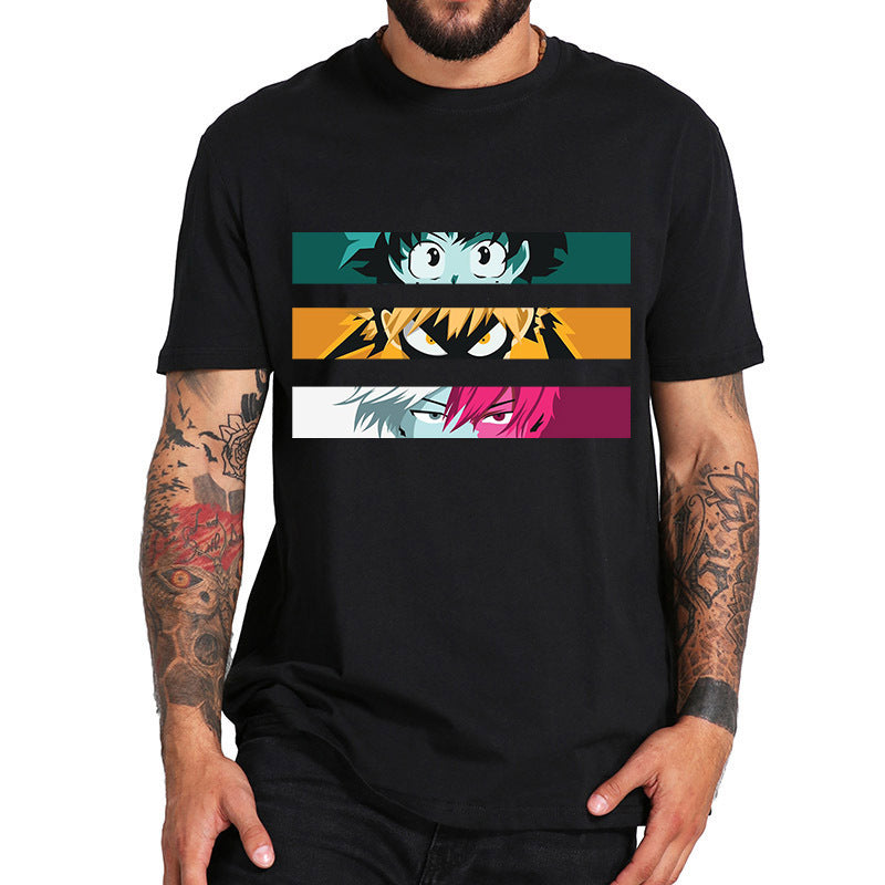 Trendy Anime Crew Neck Short Sleeve T-shirt