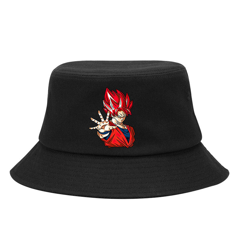 Trendy Goku Anime Print Bucket Hat