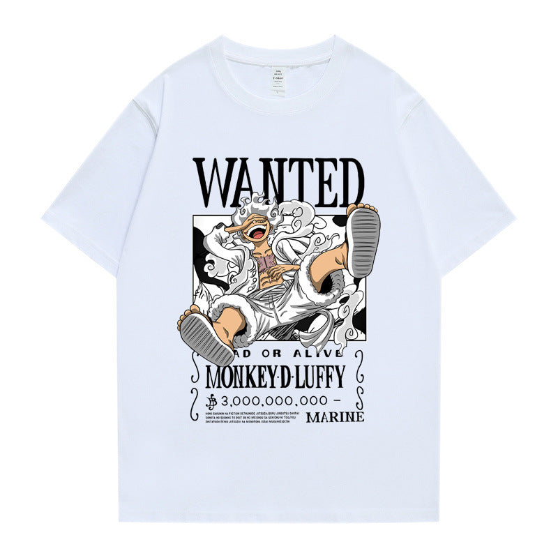 Luffy Anime Short Sleeve Crew Neck T-Shirt