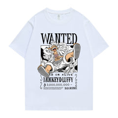 Luffy Anime Short Sleeve Crew Neck T-Shirt