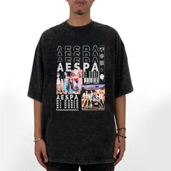 æ MY WORLD Poster Cotton Washed T-shirt