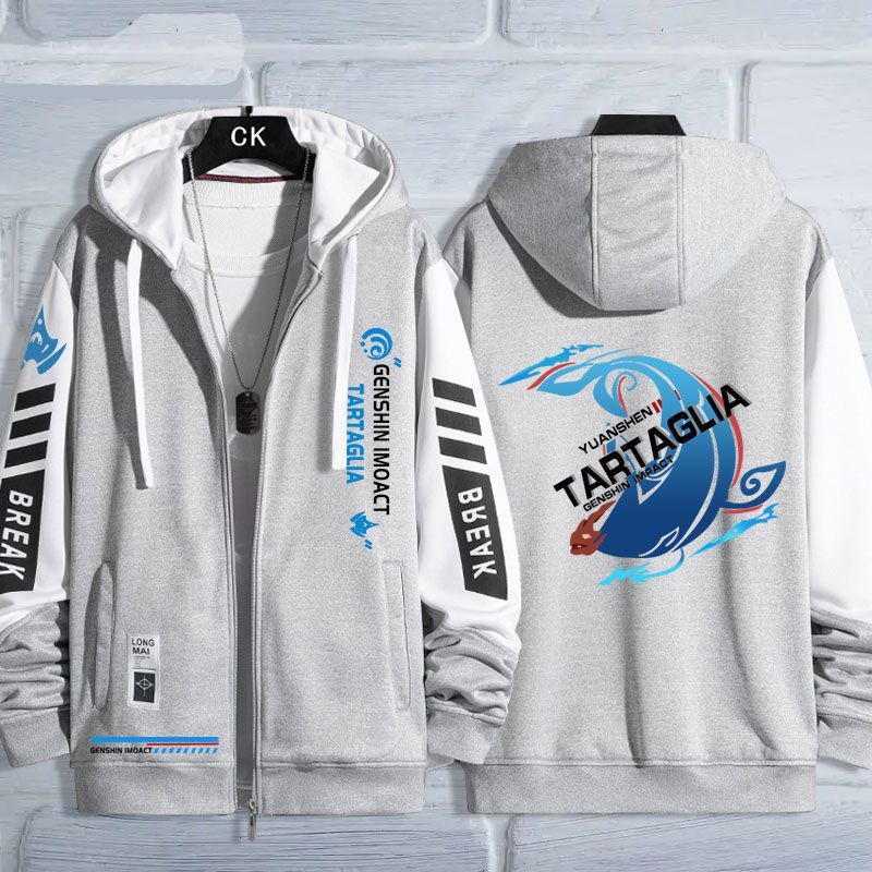 Trendy Game Logo Zipper Hooded Jacket