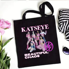 Katseye Printed Canvas Tote Bag