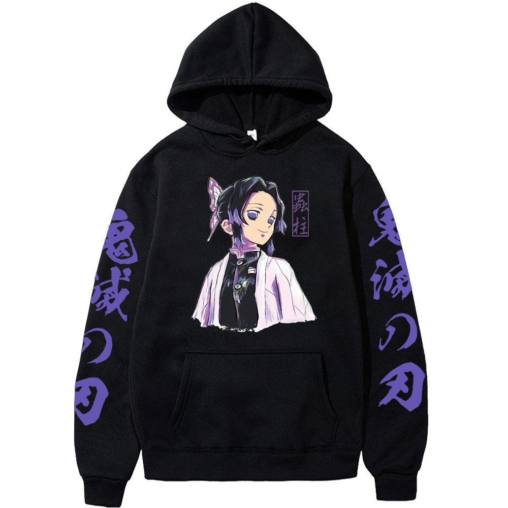 Unisex Anime Printed Pullover Loose Hoodie