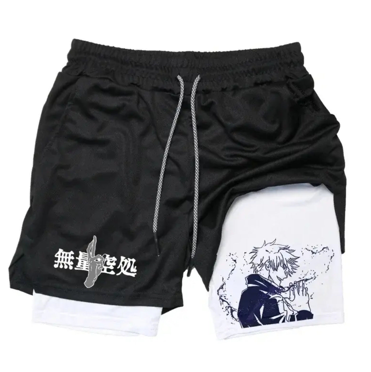 Men's Casual Gojo Print Summer Double-layer Shorts