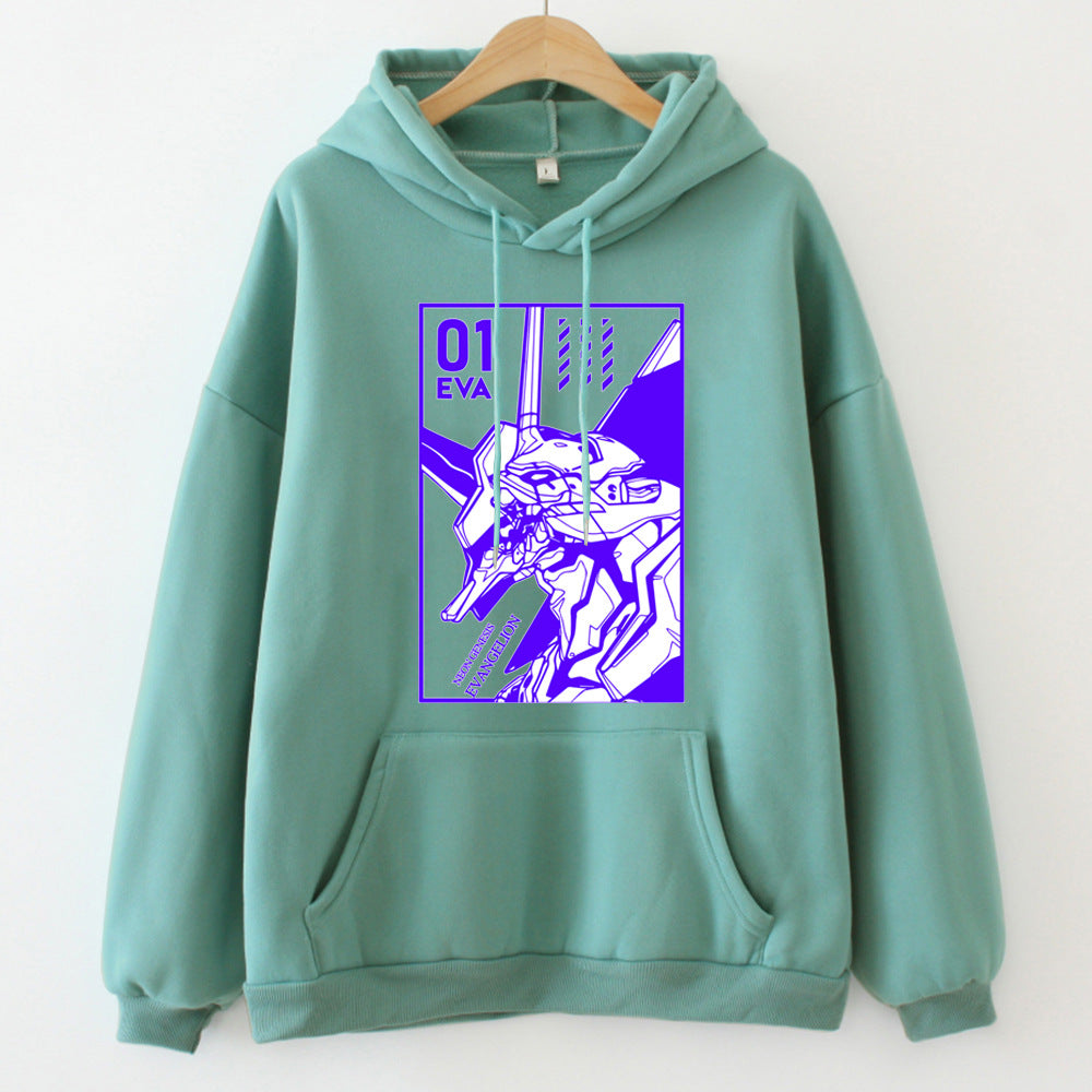 Unisex EVA Ayanami Print Loose Hoodie