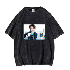 SKZ THIS & THAT Poster Print Round Neck Washed T-shirt