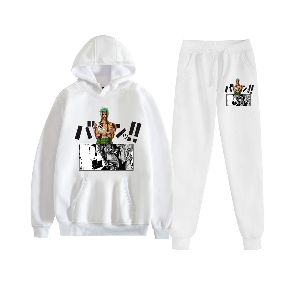 Unisex Luffy Anime Printed Hoodie Sports Pants