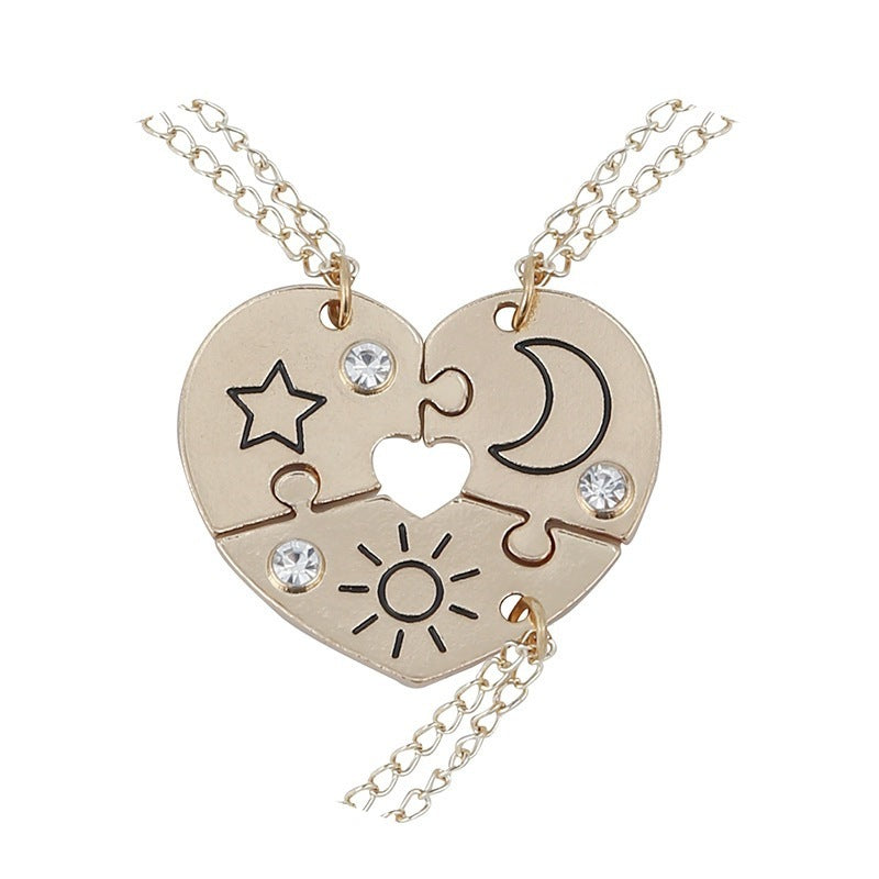 BEST FRIENDS Heart-shaped Pendant Necklace