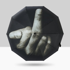 Funny Middle Finger Umbrella – Anti-Rain Statement Parasol, Windproof Folding Gag Gift