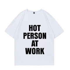 Lisa Hot Person At Work Print Crew Neck T-shirt