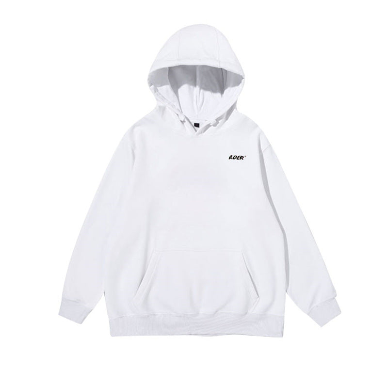 Unisex Cotton Letter-printed Pullover Hoodie