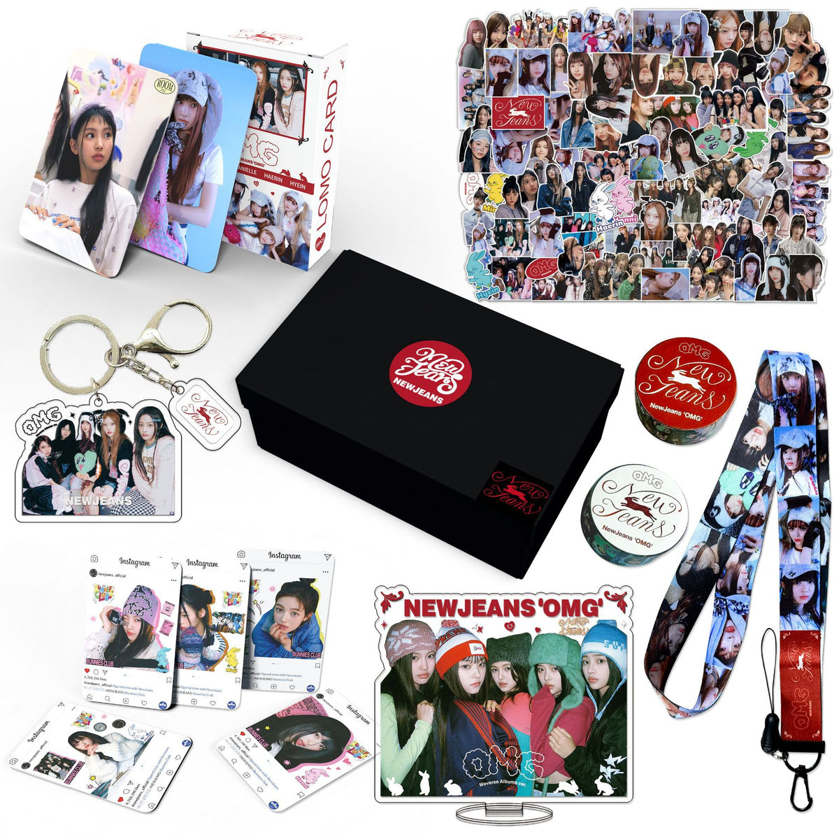NJZ Keychain Sticker Photocard Gift Box