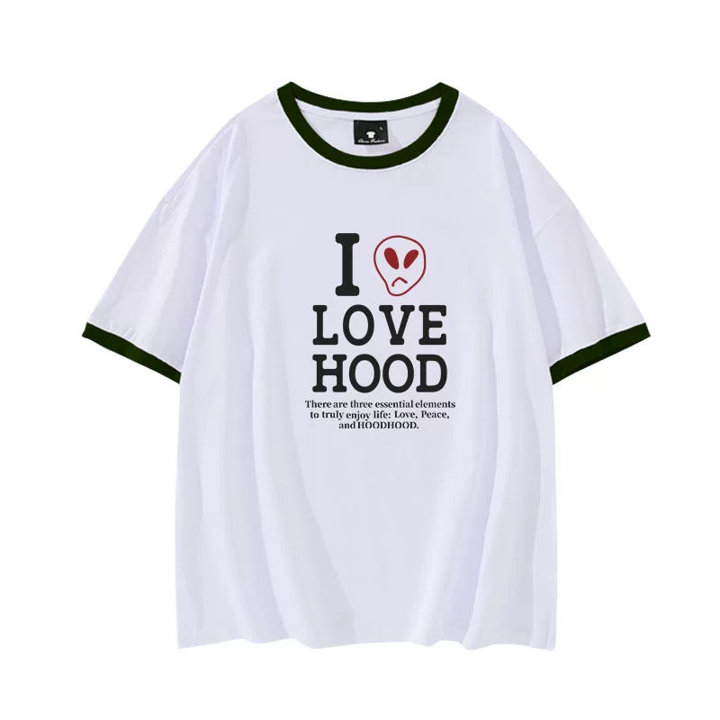 Soobin Same I LOVE HOOD Printed Cotton Top