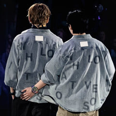 Versatile BANGTAN Printed Denim Jacket
