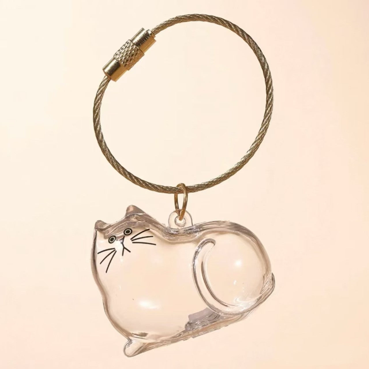 Cat Pup Capsule Keychain Pet Hair Storage Pendant Lab