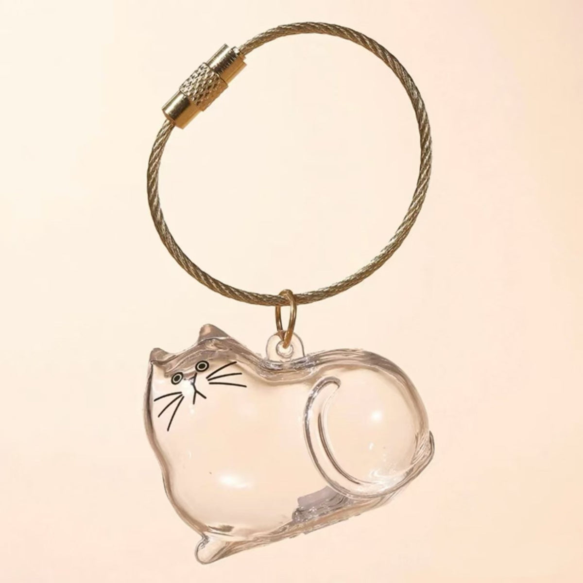 Cat Pup Capsule Keychain Pet Hair Storage Pendant Lab