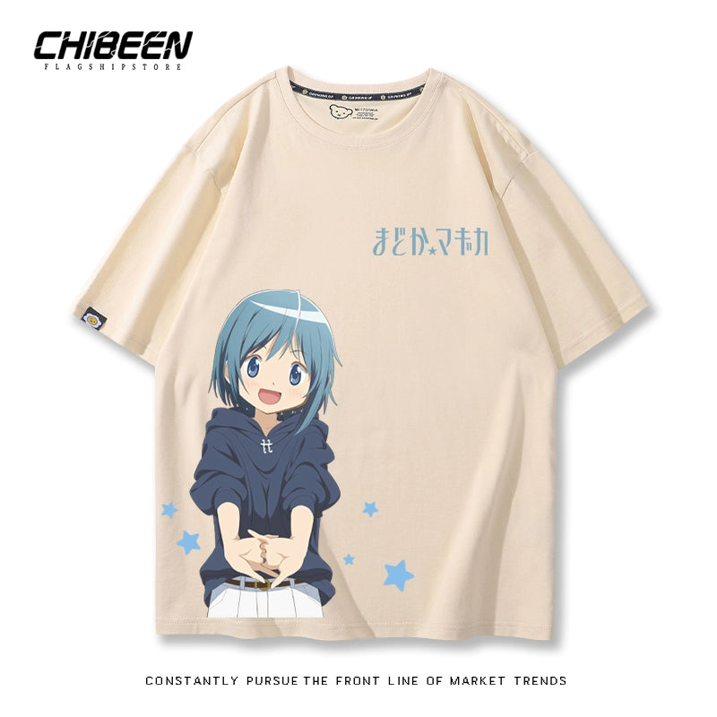 Versatile Anime Print Short-sleeved Top