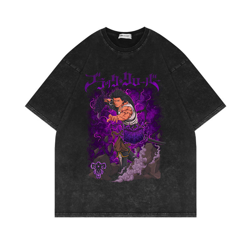 Retro Anime Short-sleeved Washed T-shirt