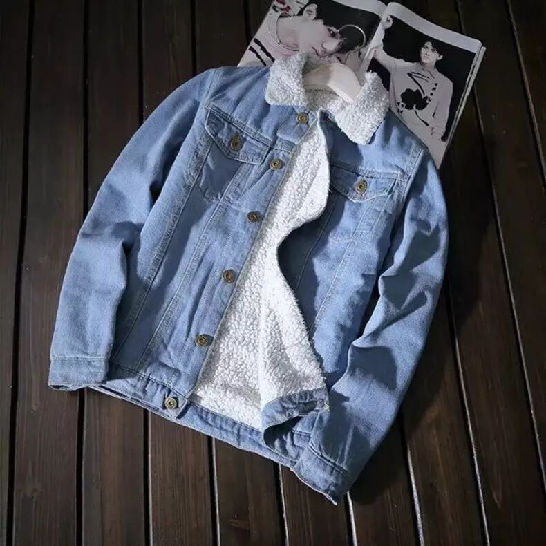 Unisex Trendy Versatile Thickened Warm Denim Jacket