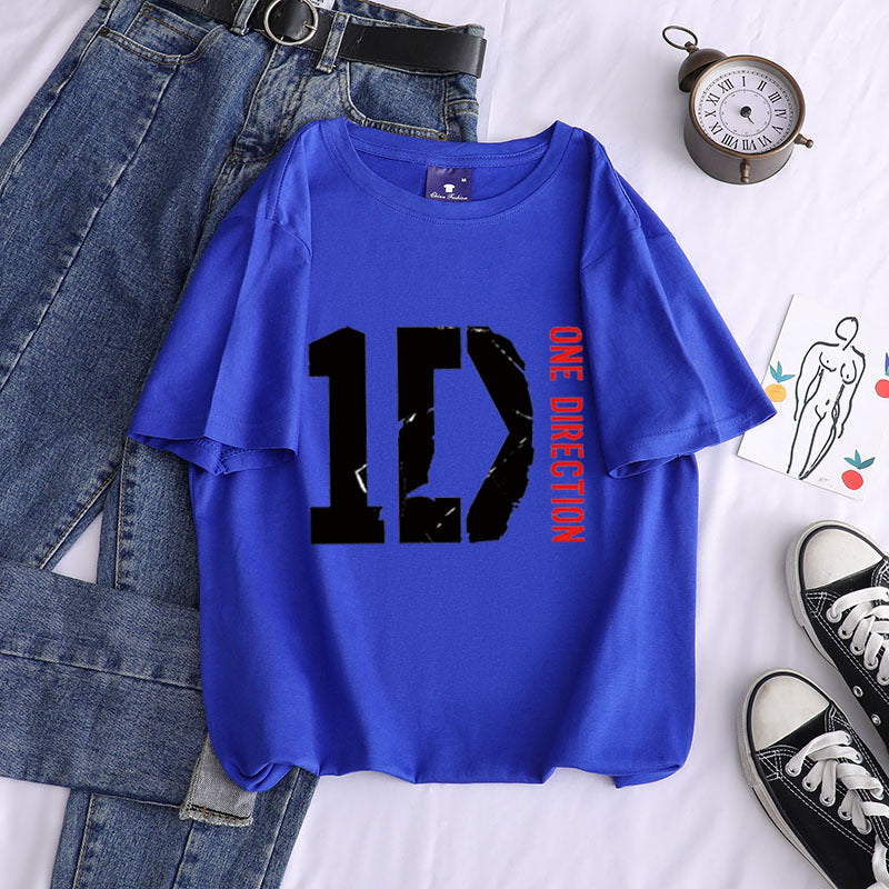 Casual 1D Short-sleeved Cotton T-shirt