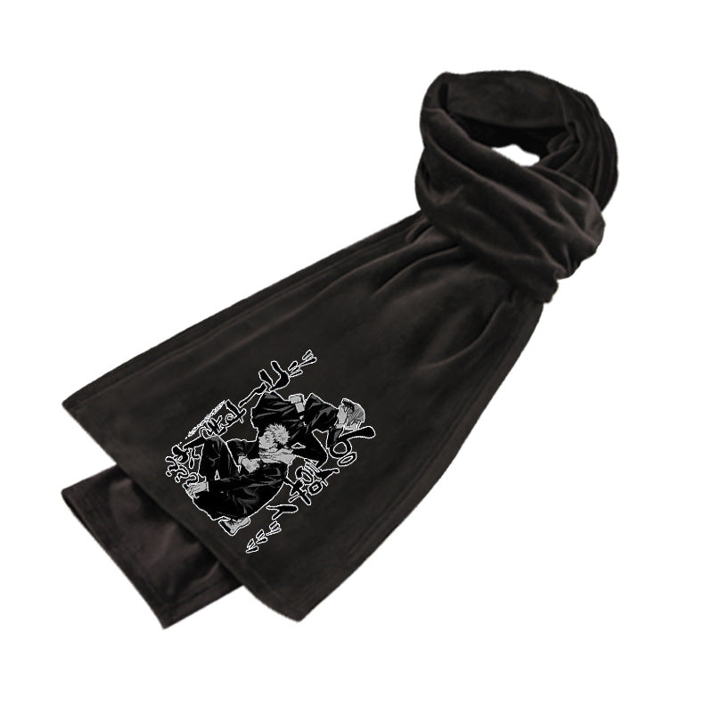 Anime Double-sided Mink Velvet Warm Scarf