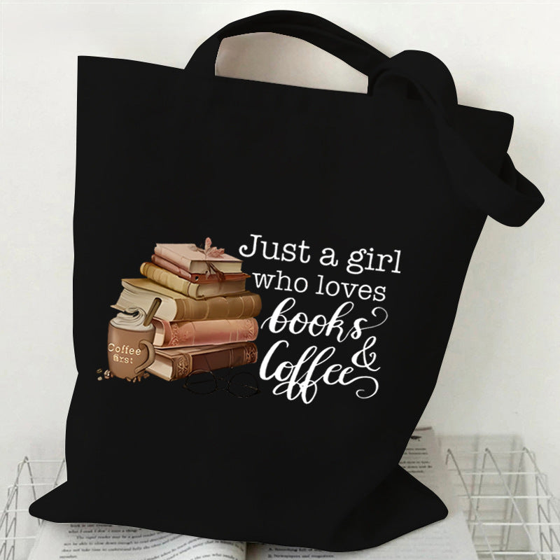 Vintage Just A Girl Who Loves Books Canvas Tote Bag