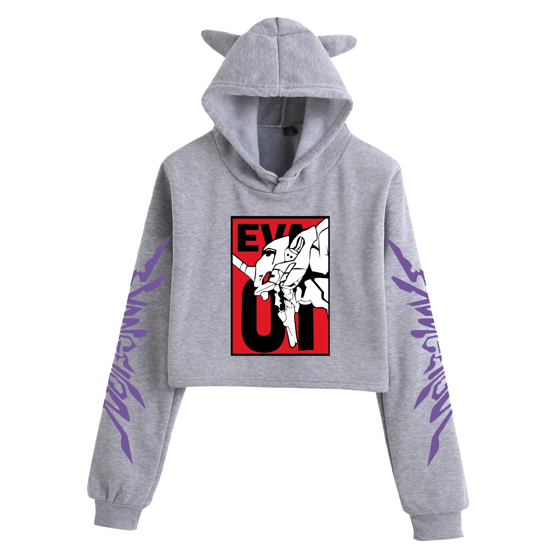 Women's Eva Sexy Cat Ears Crop Hoodie