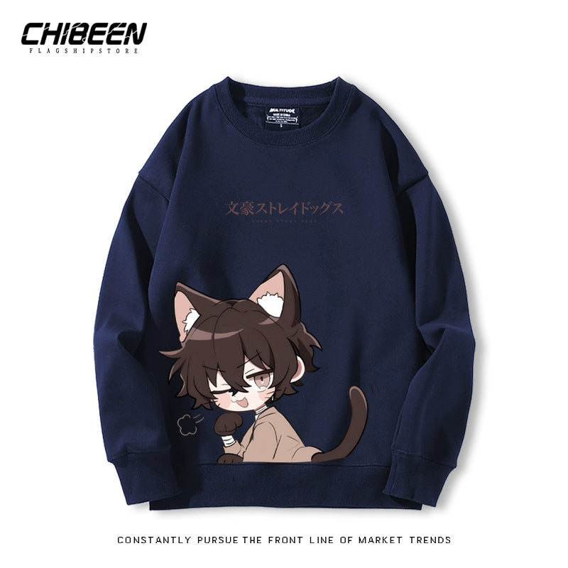 Cute Anime Pattern Crew Neck Sweatshirt