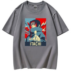 Casual Itachi Printed Round Neck Loose T-shirt