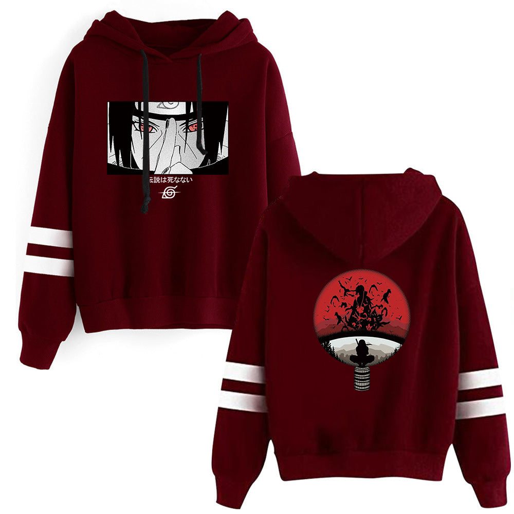 Trendy Anime Itachi Long-sleeved Striped Hoodie