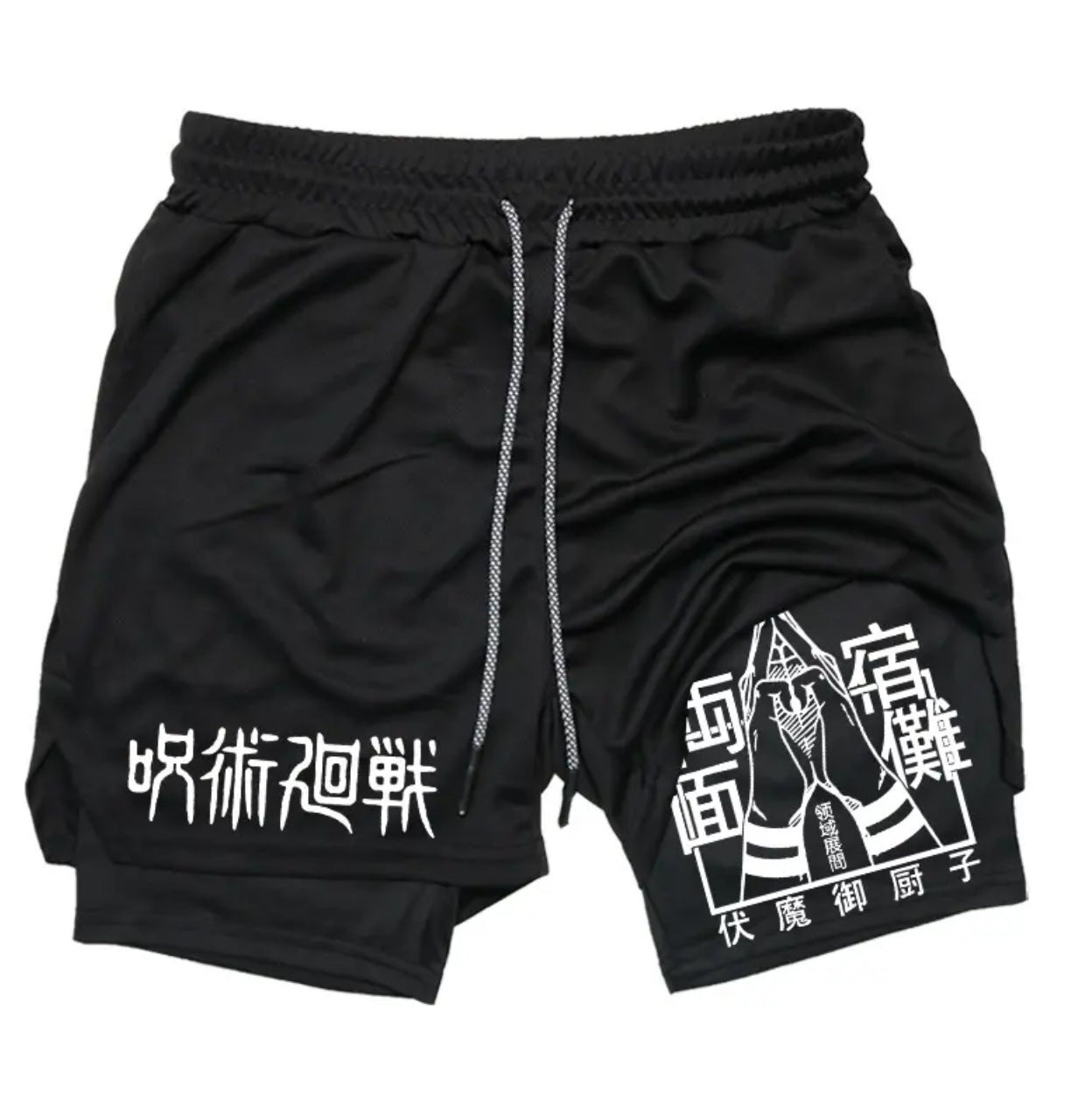 Casual Anime Printed Double-layer Fitness Shorts