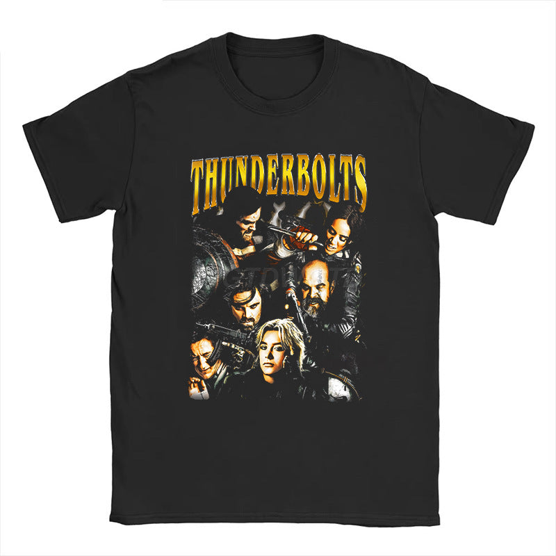 Trendy Movie Print Short-sleeved Loose T-shirt
