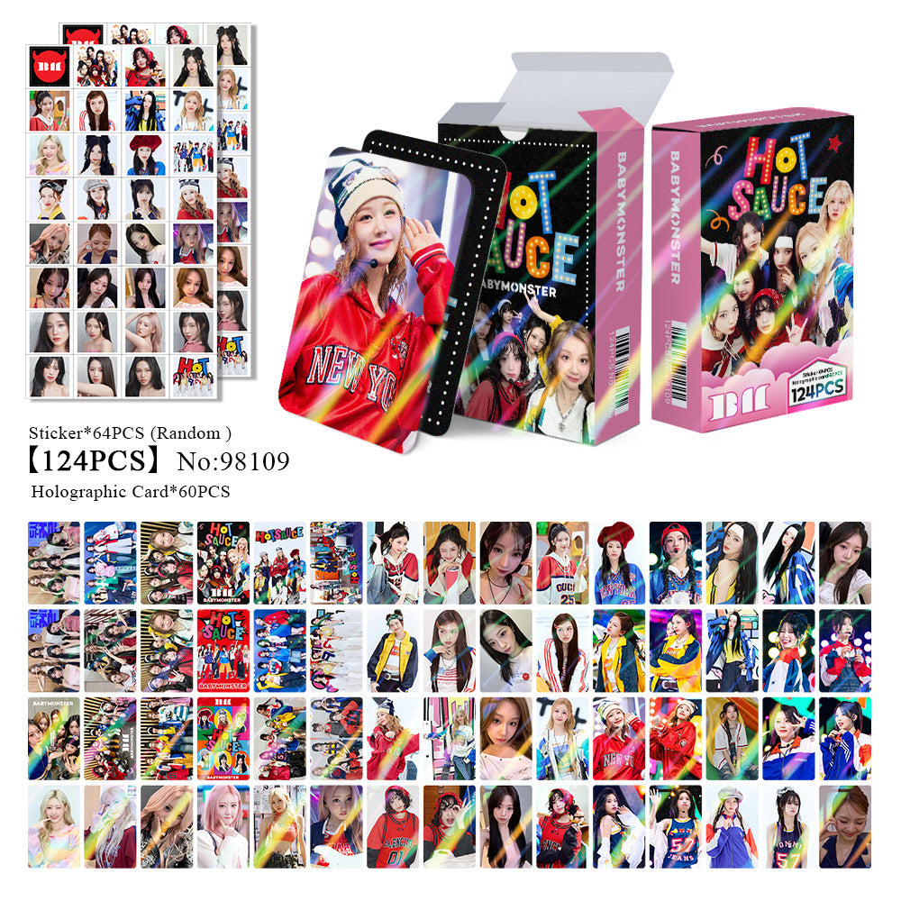 124pcs KPOP Holographic Cards