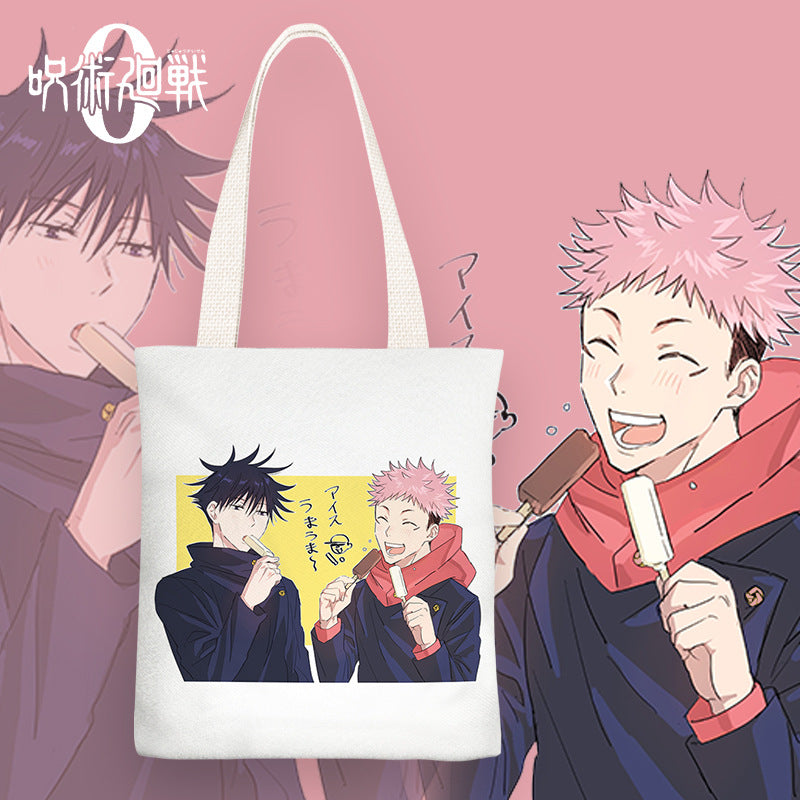 Trendy Anime Zipper Canvas Shoulder Bag