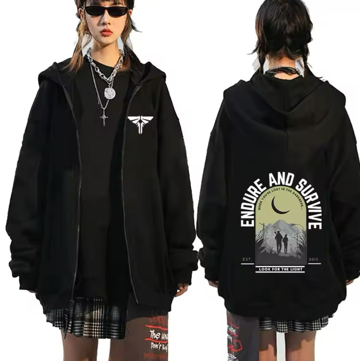 Unisex Game Logo Print Zipper Hoodie